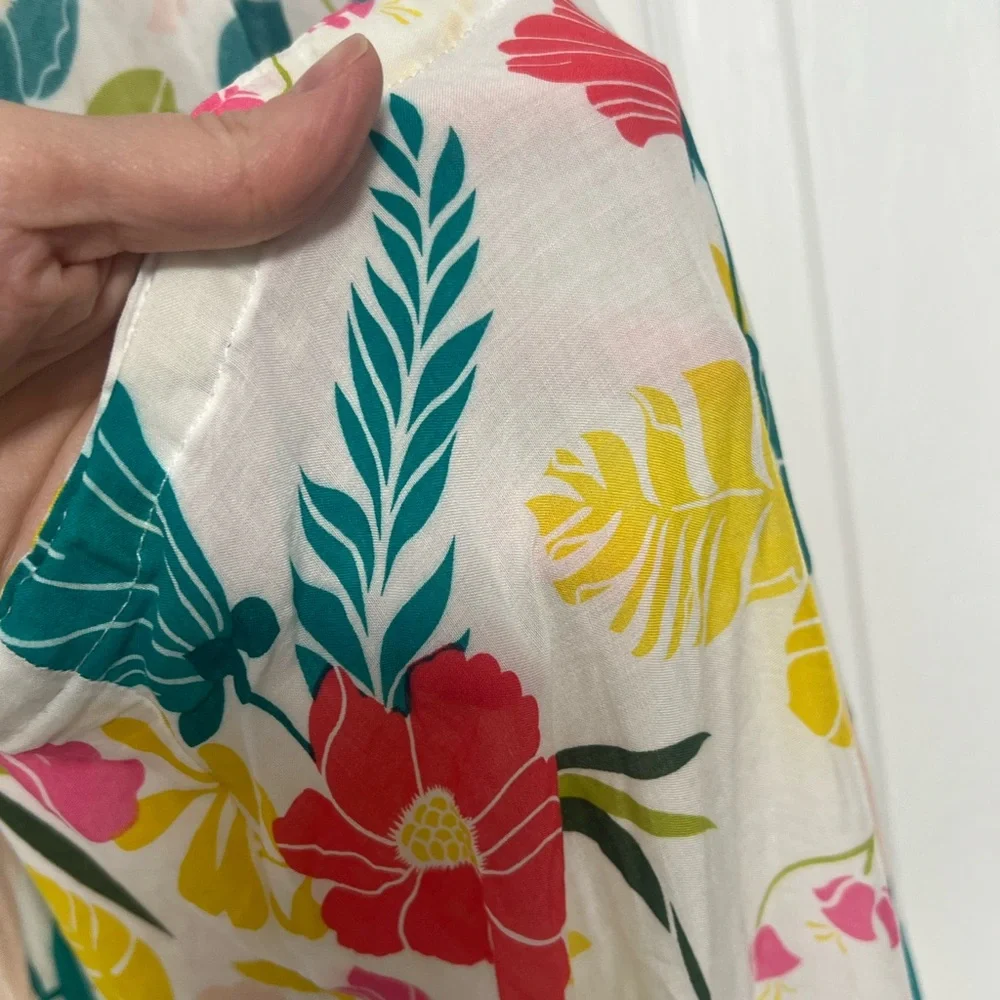 Kate Spade New York Tropical Floral Halter Maxi Dress cover up size Large - Picture 11 of 13